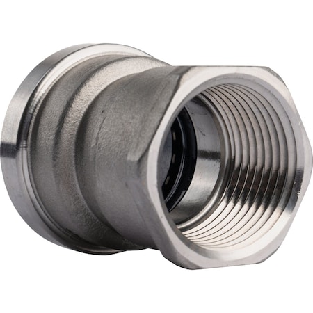 Quickfitting 1'' Push-to-Connect x 1'' FNPT Stainless Steel Straight Female Adapter SS832FR