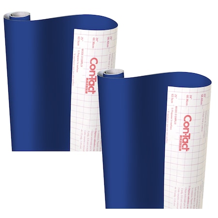 Con-Tact Brand Creative Covering Adhesive Covering, Royal Blue, 18in. x 16 ft., 2PK 16F-C9AH12-06