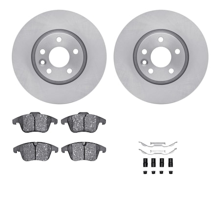 Dynamic Friction Co DFC Rotors with EURO 5000 Ceramic Brake Pads includes Hardware 6612-27191