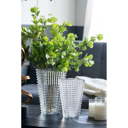 Homeroots 11" Clear Geometric Glass Table Vase 574238