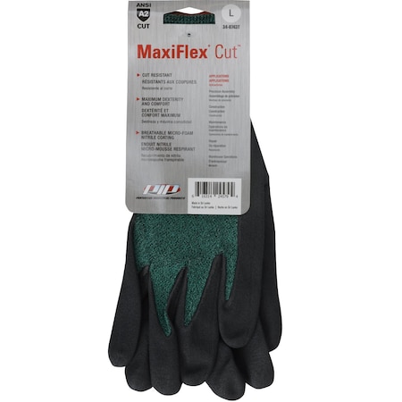 Atg Seamless Knit A2 Engineered Yarn Glove w/Premium Nitrile Coated MicroFoam Grip on Palm & Fing, 12PK 8503