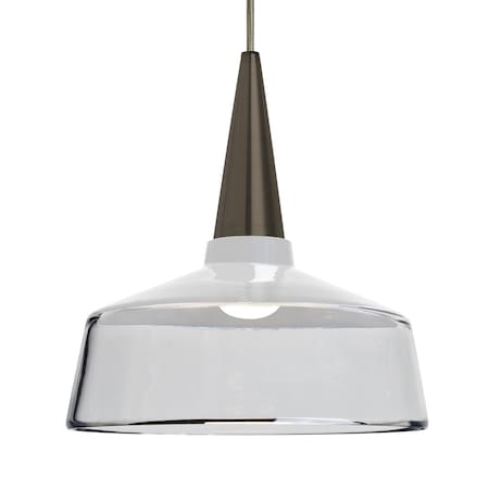 Besa Lighting Besa Baron 10 Pendant, White/Clear, Bronze Finish, 1x 60W MAX E26 Base 1JT-BARON10WH-BR