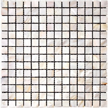 Apollo Tile Shell White 12 in x 12 in Shell Polished Floor and Wall Mosaic Tile 20 sqft/case, 20PK APLSMA88002A