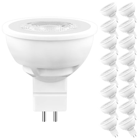 Luxrite MR16 LED Bulbs Dimmable, 50W Halogen Equivalent, 3500K Natural White, 6.5 Watt, 500, 16PK LR21408