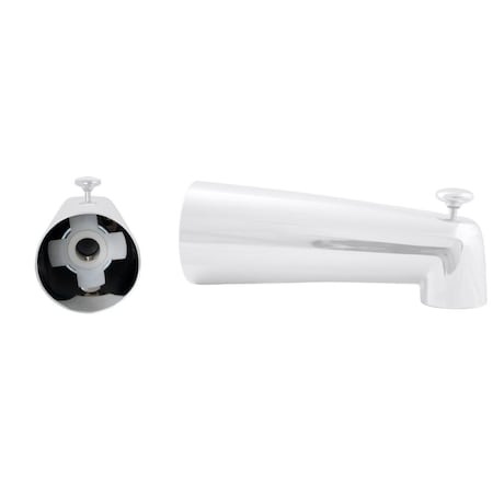 Westbrass 7 in. Diverter Tub Spout for Copper Pipe in Powder Coated White E5074D-1F-50