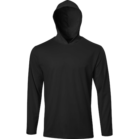 Ironwear Elastex Evaporative Cooling Long Sleeve Sun Hooded Shirt, Black, Medium 7150-B-MD