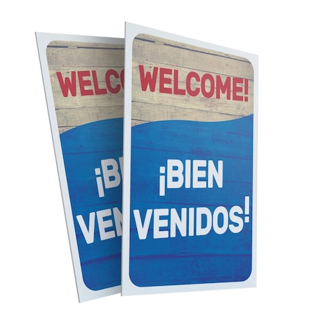 Signmission Welcome, Plastic Signs Only 24 Inch x 36 Inch, Corrugated Plastic, 2PK CSB-2436-2PACK-30437