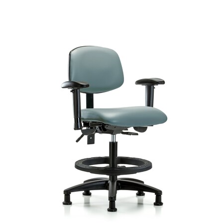 Blue Ridge Ergonomics Vinyl Chair, Vinyl, Adjustable Arms BR-VMBCH-RG-T1-A1-BF-RG-8822