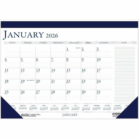 House Of Doolittle 22 x 17" Two-Color Monthly Desk Pad Calendar With Large Notes Section HOD164