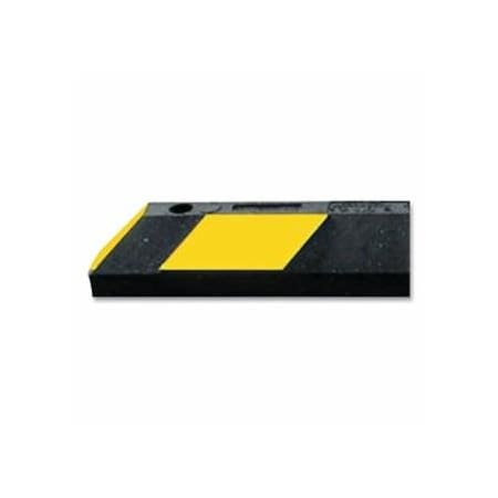 Checkers Park-It Reflective Parking Stop Curb, 4 in H x 6 in W x 72 in L, Recycled Rubber, Black 921-GNRS1610YB