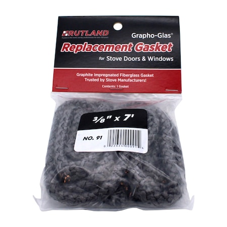 Rutland Grapho-Glas Replacement Stove Gasket, 3/8in x 7ft 91