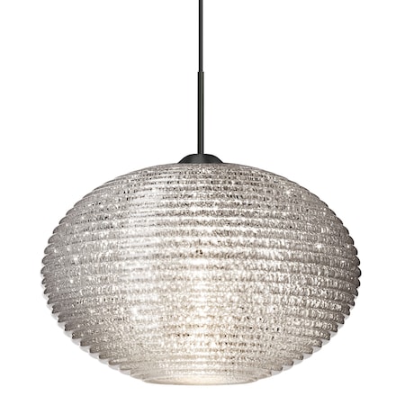 Besa Lighting Besa Pape 12 Pendant, Glitter, Black Finish, 1x 9W LED 1JT-4913GL-LED-BK