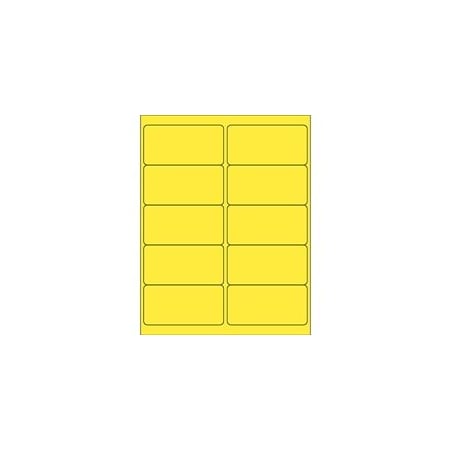 Bubblefast 4 x 2'' Yellow Rectangle Laser Labels-10 Labels per Sheet BFLL178Y