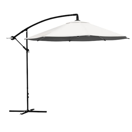 Pure Garden 10-Foot Offset Patio Umbrella with Square Base, Cream 50-102-TB