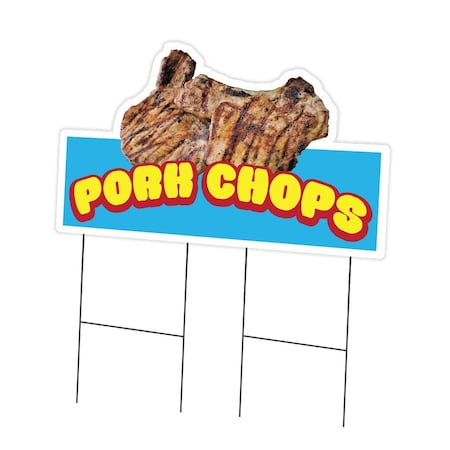 Signmission Pork Chops Die Cut Yard Sign & Stake outdoor plastic coroplast window, C-DC-2436-Pork Chops19 C-DC-2436-Pork Chops19