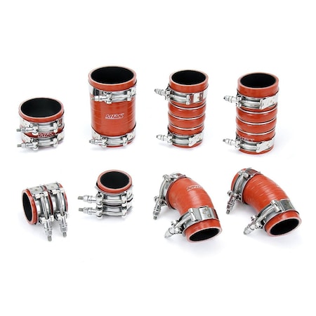 Hps Performance Ultra High Temp Aramid Reinforced Silicone Intercooler Hose Boots Kit, Orange,  57-1706