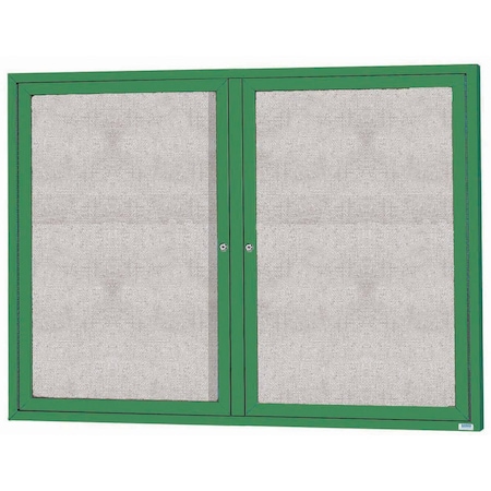 Aarco Outdoor Enclosed Bulletin Board w/ Al Frame, Powder Coated reen, 48''Hx60''W ODCC4860RG
