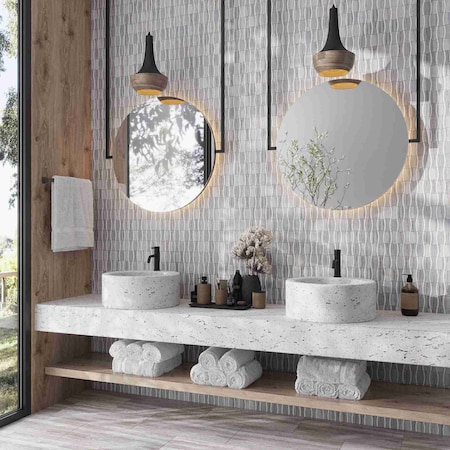 Apollo Tile Mirage 12x12 Warm Beige White Marble Mosaic Floral Wall and Floor Tile (5.04 sq ft/case), 5PK APLSAH88W03A