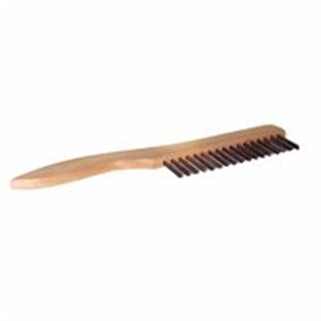Light House Beauty Shoe Handle Scratch Brush, .012 Stainless Wire, 1 x 17 Rows, 0.75 in. Trim, Wood Block LI2630938