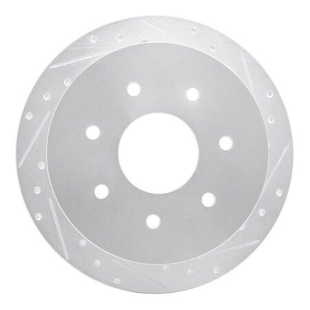 Dynamic Friction Co DFC Brake Rotor - Drilled and Slotted - Silver 631-54151R