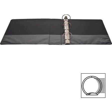 Business Source Ring Binder, Black, Clear Sleeve BSN09956