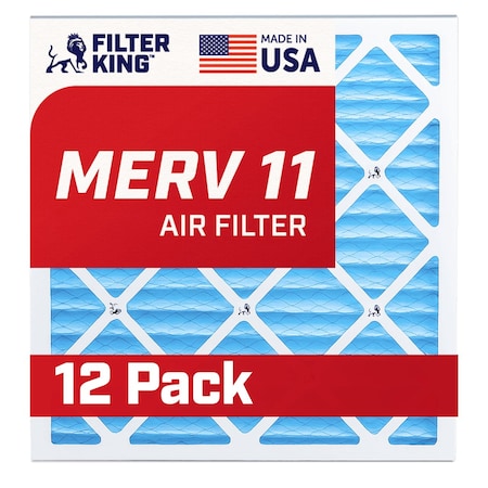 Filter King 16x25x4 Air Filter, MERV 11, Standard Capacity, Actual Size: 15.5x24.5x3.75 FK16X25X4-M11-12