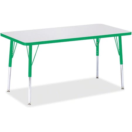 Jonti-Craft Berries Rectangle Activity Table, 24 in. x 48 in., A-height, Freckled Gray/Green/Gray 6403JCA119
