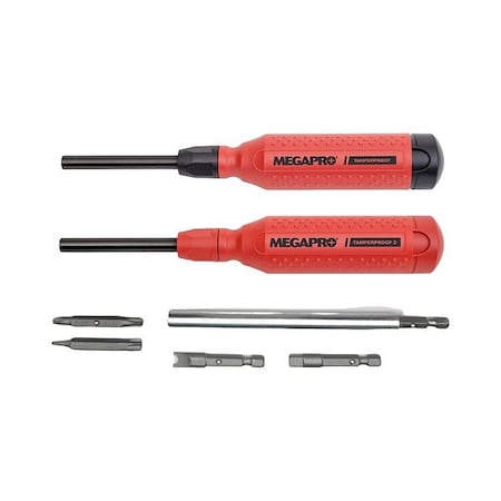 Megapro Multi-bit Screwdriver, 8 1/2 in L 6KIT3-B