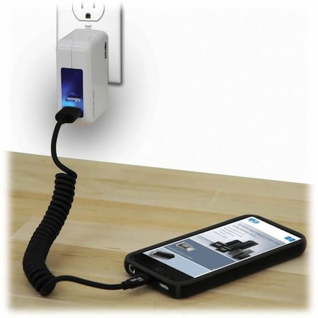 Tripp Lite Lightning to USB Sync/Charge 1ft Coiled 4ft Extended iPhone iPad M100-004COIL-BK