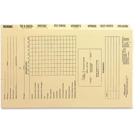 Made-To-Stick Manila Mortgage Folder Printed Replacement Divider - Set of 8 MA3734714