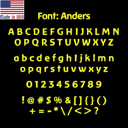 Aacc Self-Adhesive Vinyl Letter: r, Scale: 8 in. Color: Hi-Viz-Yellow Font: Anders by AACC-Anders-lr-Hi-Viz-Yellow-I8x1