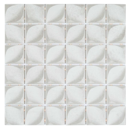 Apollo Tile Lucenza 12x12 in. Misty Gray Matte Recycled Glass Petal Mosaic Tile (10.6 sq ft/case) 10PK APLGIO88RNGCLOA