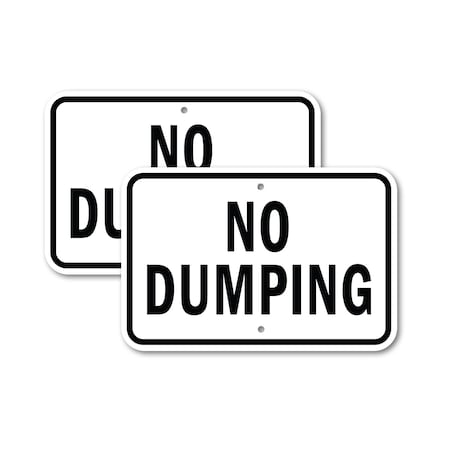 Signmission No Dumping, 18'' X 24'' 2 Signs, Heavy Gauge Aluminum, 2PK A-1824-2PACK-2797