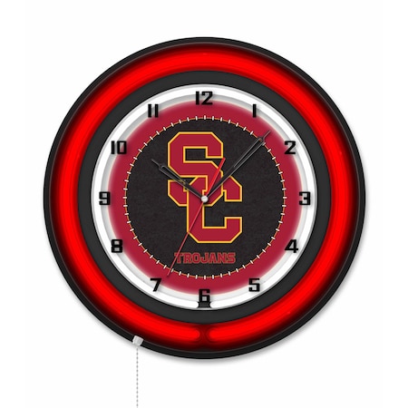 Holland Bar Stool University of Southern California 19 Double Neon Wall Clock Clk19BK