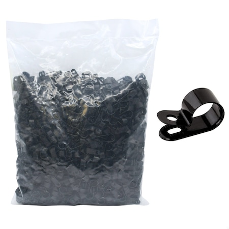 Cable Ties Unlimited Cable Clamp, 1/2 in Bundle Dia, 3/8 in W, Nylon 6/6, Black, 1000PK CC3-1/2-0M