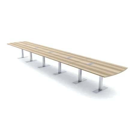 Skutchi Designs 22ft Arc Rectangle Conference Table With Power | Harmony Series | 22 Person Meeting Room Table HAR-AREC-48X264-T-K525-ESIL