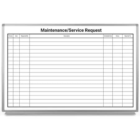 Creative Safety Supply Maintenance/Service Request Whiteboard, 48in x 36in WB10078-48