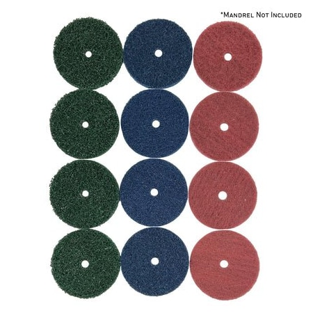 Renegade Products Usa Mini Surface Prep Buff and Blend Discs (1/2" Arbor Hole) (4 Inch, Mixed Pack, Fine/Medium/Coarse) SBB4-KIT