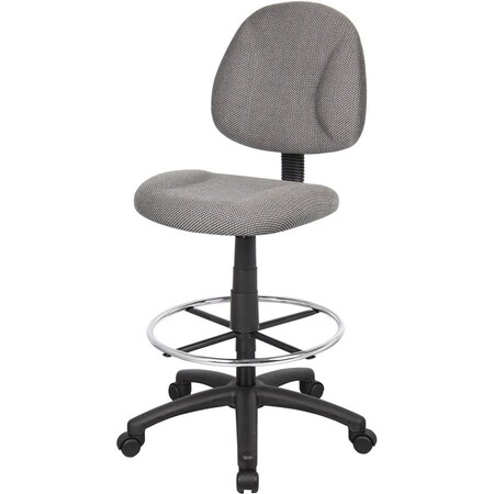Boss Office Products Boss Drafting Stool with Footring -Fabric - Gray B1615-GY