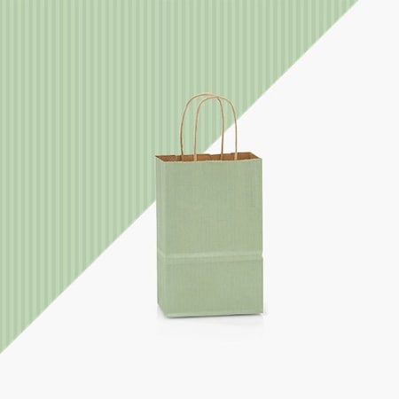 Nashville Wraps Sage Green Shadow Stripe Kraft Bag, Rose 5.5x3.25x8.375, 100PK SASHR