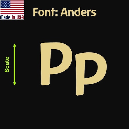 Aacc Self-Adhesive Vinyl Letter: P, Scale: 6 cm. Color: Gold Font: Anders by AACC-Anders-UP-Gold-M6x1