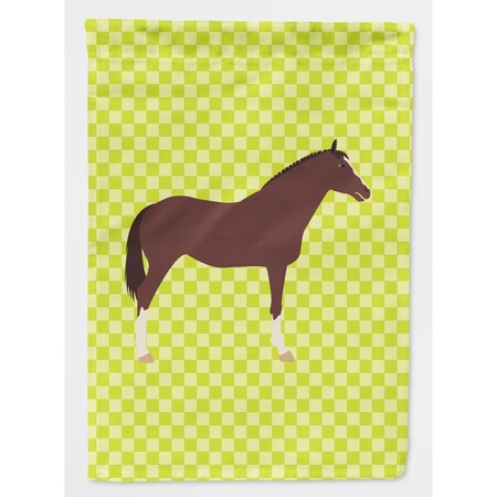 Carolines Treasures English Thoroughbred Horse Green Flag Garden Size BB7739GF