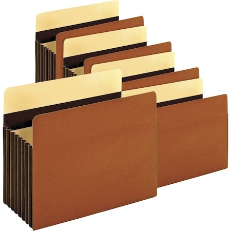 Tops Business Forms Pendaflex, HEAVY-DUTY FILE POCKETS, 7in EXPANSION, LETTER SIZE, REDROPE, 5PK 15444HD