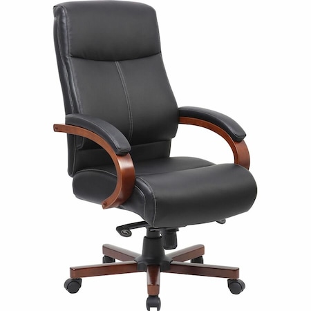 Lorell Leather High Back Executive Chair, Color: Black, Cherry LLR69531