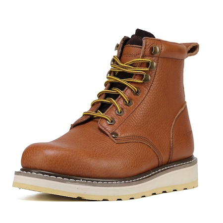 Handpoint Men's 6 in Soft Toe Slip Resistant Comfortable Brown Work Boots, 12 H84984D-12