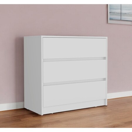 Homeroots 34" White Three Drawer Dresser 544037