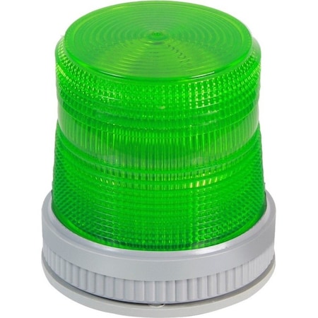 Edwards Signaling Warning Light, Green, LED, 120V AC, 65 FPM, 3 3/4 in Dia., Surface 105XBRMG120A