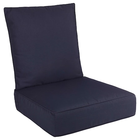 Lavish Home Outdoor Chair Cushions w/ Sun & Water-Resistant Removable Covers Memory Foam Patio Cushions HT-OUTDR-NVY