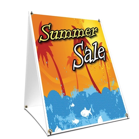 Signmission Summer Sale, 24 Inch x 18 Inch A-frame Yard Sign, Plastic Sign SBC-1824-Summer Sale