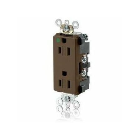 Leviton Hospital Grade Decora Receptacle, 15 Amp, 125 Volt 16262-SG